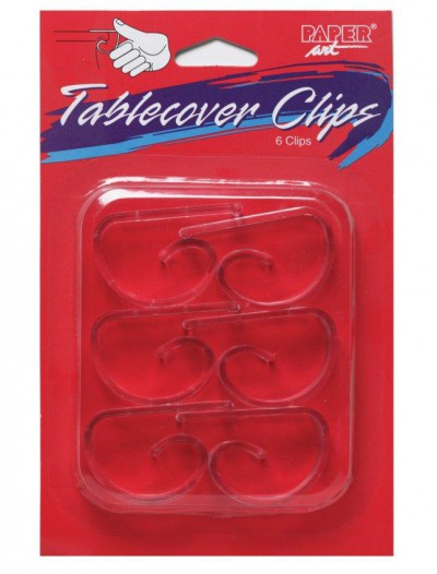 Clear Plastic Tablecover Clips (6 count)