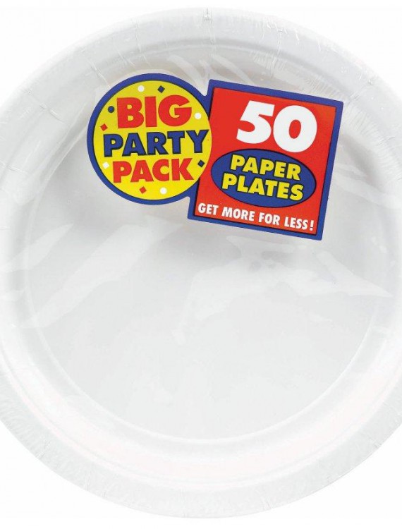 Frosty White Big Party Pack - Dessert Plates (50 count)