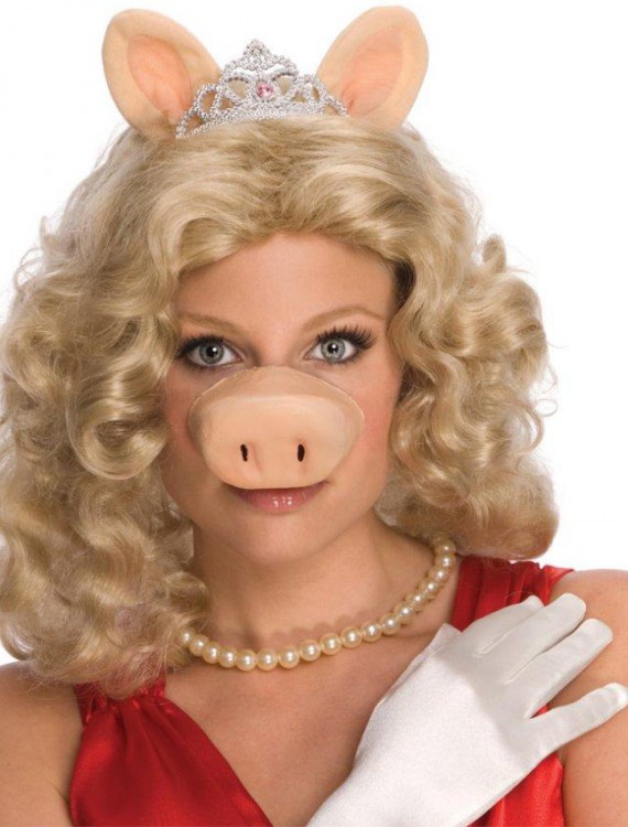 The Muppets Miss Piggy Wig w/Ears Tiara Adult Costume