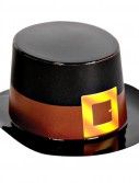 Miniature Black Plastic Top Hat with Buckle