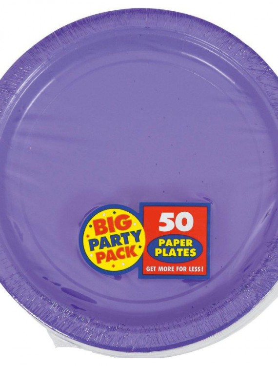 New Purple Big Party Pack - Dessert Plates (50 count)