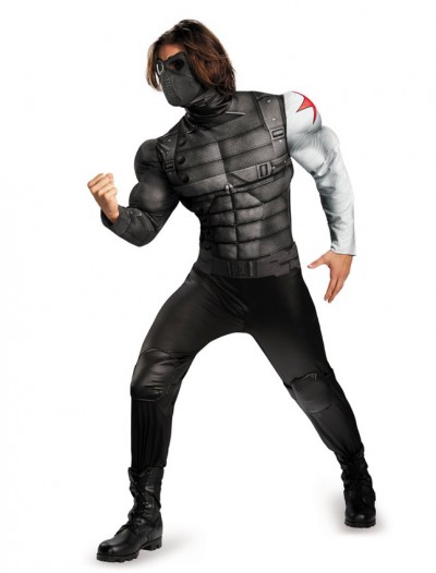 Captain America The Winter Soldier - Winter Soldier Muscle Chest Plus Size Costume