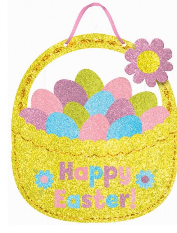 Easter Basket Glitter Sign