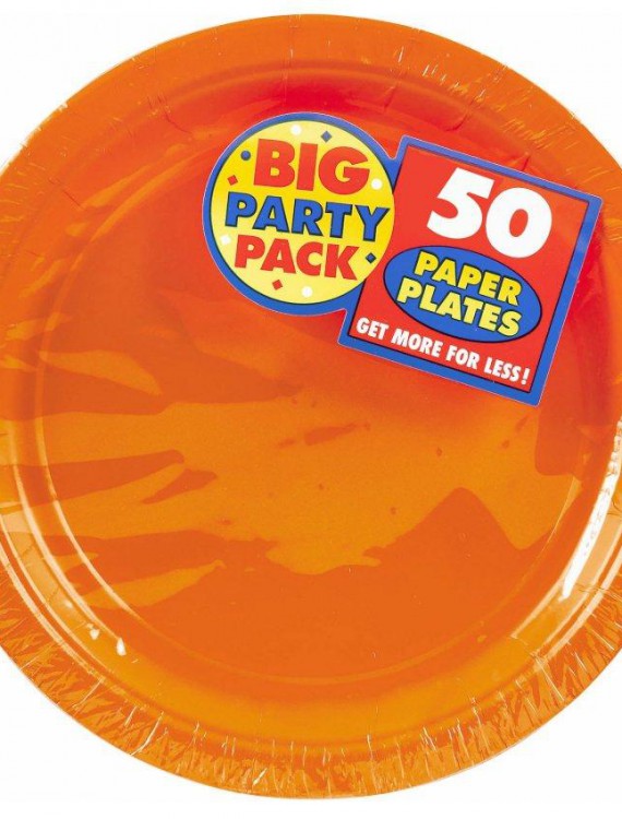 Orange Peel Big Party Pack - Dessert Plates (50 count)