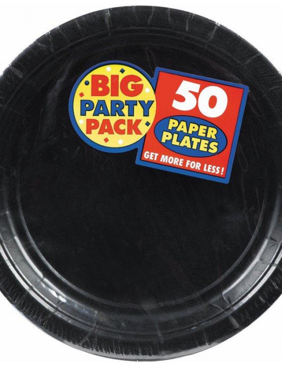 Black Big Party Pack - Dinner Plates (50 count)