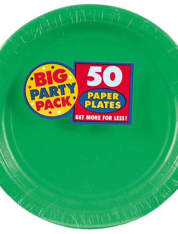 Festive Green Big Party Pack - Dinner Plates (50 count)