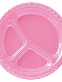 Candy Pink (Hot Pink) Plastic Divided Dinner Plates (20 count)