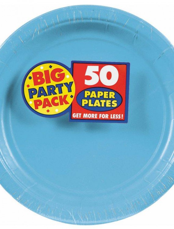 Caribbean Blue Big Party Pack - Dinner Plates (50 count)