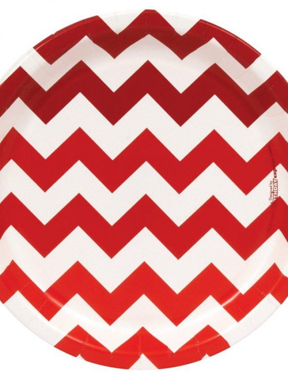 Chevron Red Dinner Plates (8 count)
