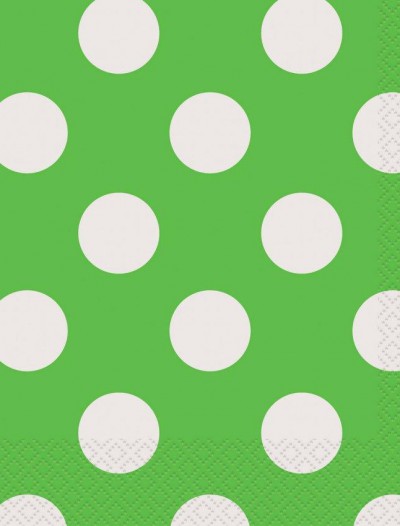 Green and White Dots Lunch Napkins (16)