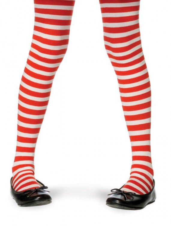 Red/White Striped Tights Child