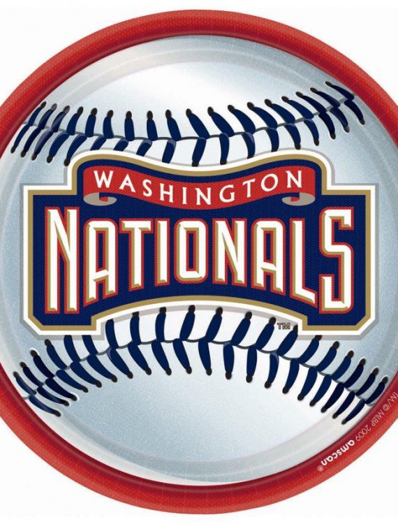 Washington Nationals Baseball - Round Dinner Plates (18 count)