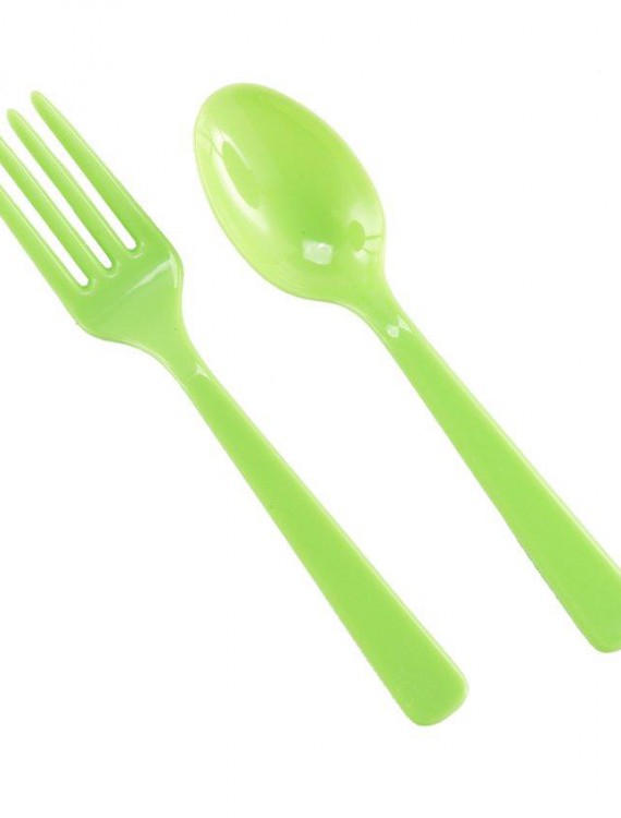Forks Spoons - Lime Green (8 each)