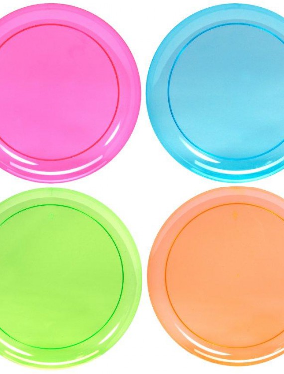 Neon Plastic Dinner Plates Assorted (20 count)