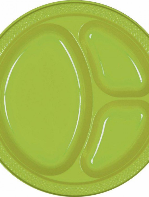 Kiwi Plastic Divided Banquet Dinner Plates (20 count)