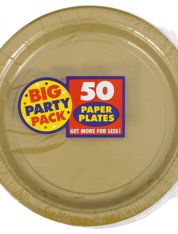 Gold Big Party Pack - Dinner Plates (50 count)