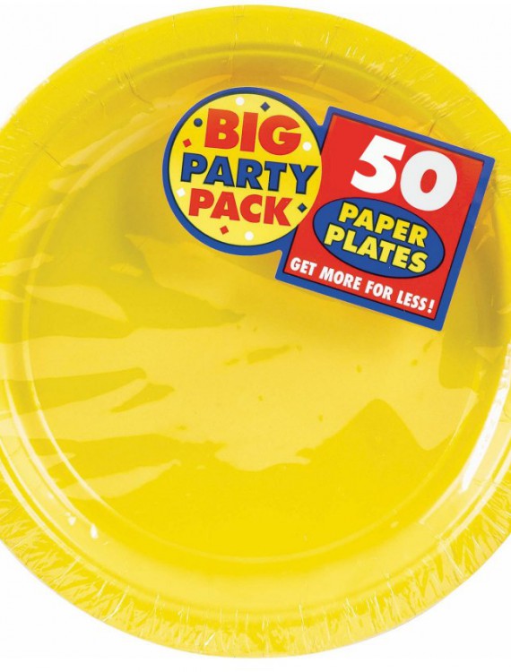 Yellow Sunshine Big Party Pack - Dinner Plates (50 count)