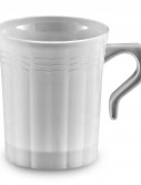 White Round Premium Plastic 8 oz. Coffee Mugs (8 count)
