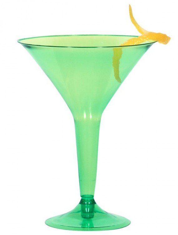 Green Plastic 8 oz. Martini Glasses (20 count)