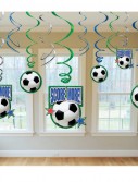 Soccer - Hanging Swirl Decorations (12 count)