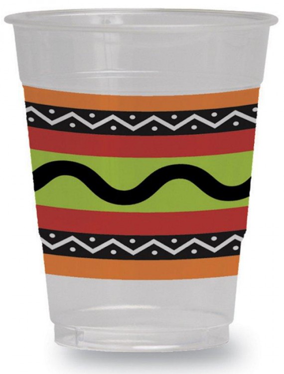 Fiesta Stripes 16 oz. Plastic Cups (8 count)