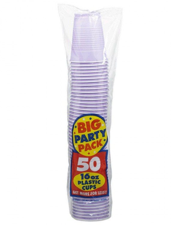 Lavender Big Party Pack - 16 oz. Plastic Cups (50 count)