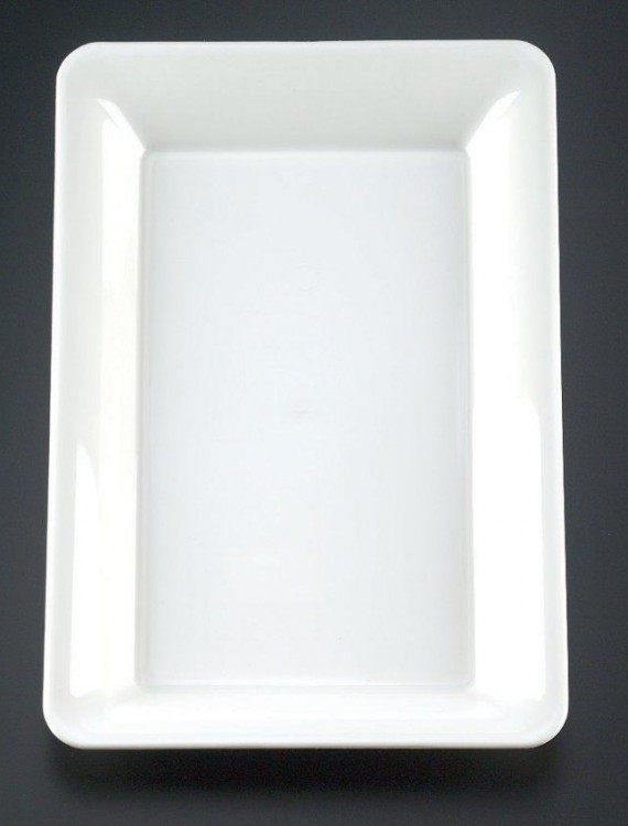 White 10 x 14 Rectangular Plastic Tray