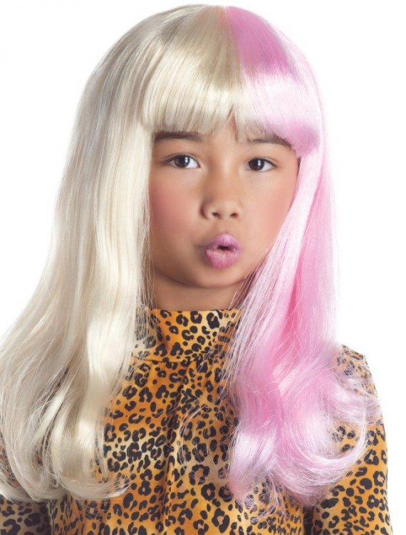 Two Tone Diva Blonde / Pink Child Wig