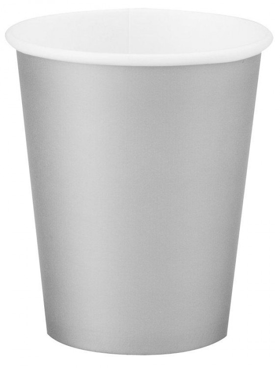 Shimmering Silver (Silver) 9 oz. Paper Cups (24 count)