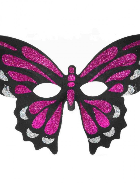 Pink Glitter Butterfly Mask