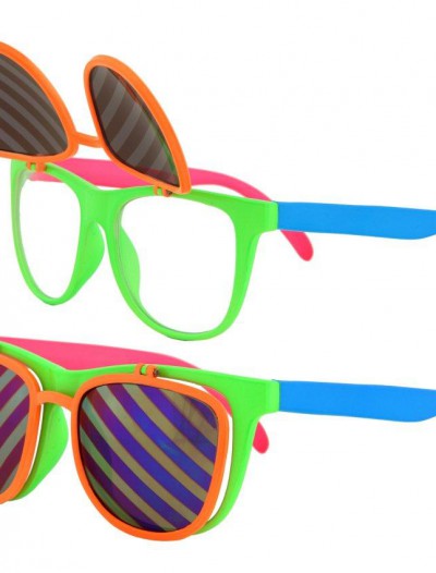 Flip Ups Neon Glasses Adult