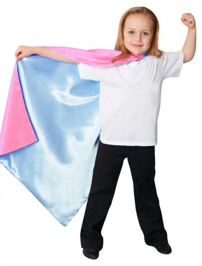 Blue / Pink Reversible Superhero Child Cape