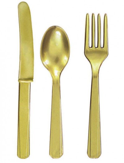 Gold Forks  Knives Spoons (8 each)