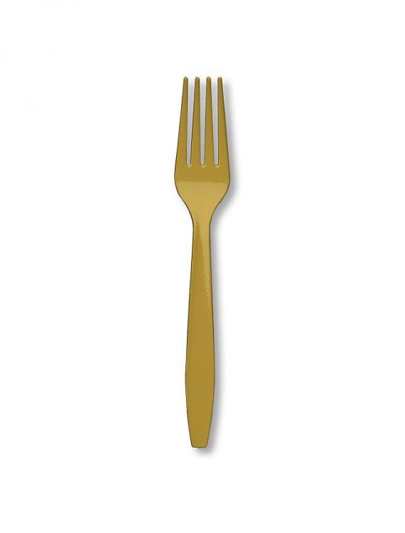 Glittering Gold (Gold) Heavy Weight Forks (24 count)