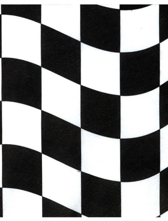 Black and White Check Lunch Napkins (18 count)