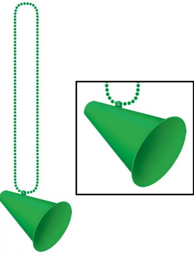 Beads with Megaphone Medallion - Green