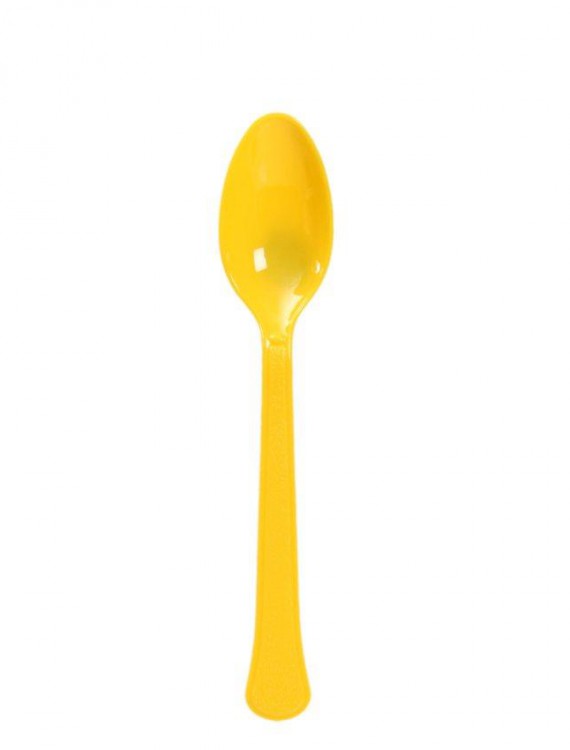 Yellow Sunshine Heavy Weight Spoons (48 count)