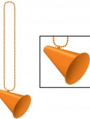 Beads with Megaphone Medallion - Orange