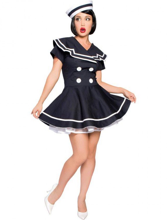 Pin-up Captain Adult Costume - Clearance Size XS and XL