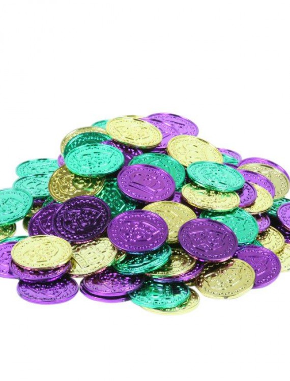 Mardi Gras Plastic Coins Asst. (Bag of 100)