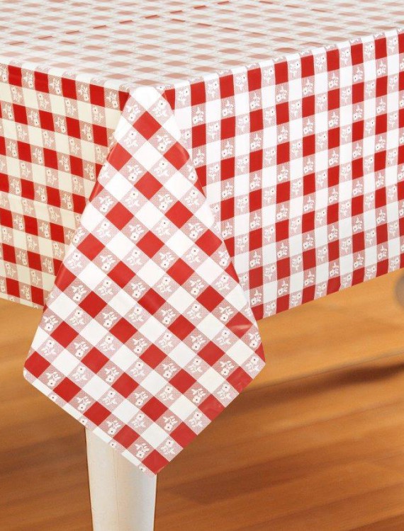 Red Gingham Printed Tablecover