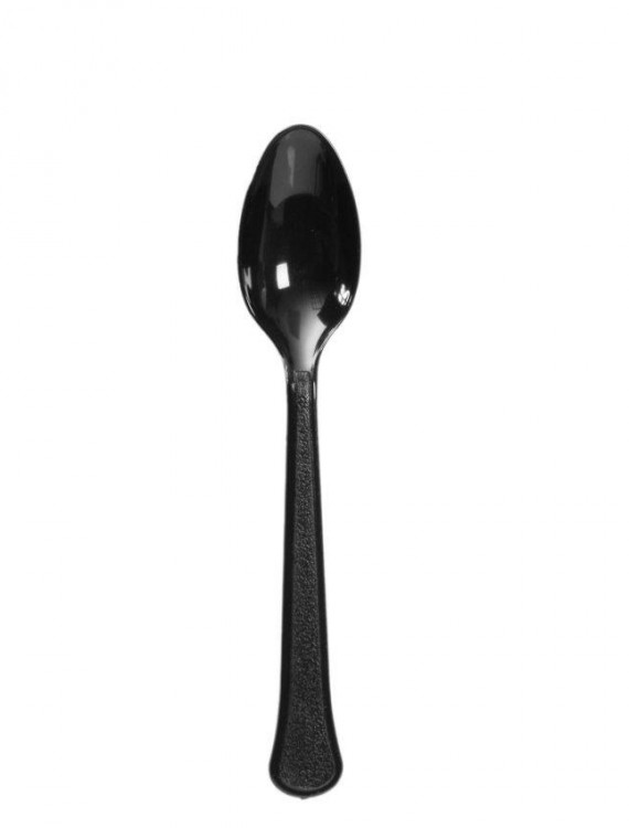 Jet Black Heavy Weight Spoons (48 count)