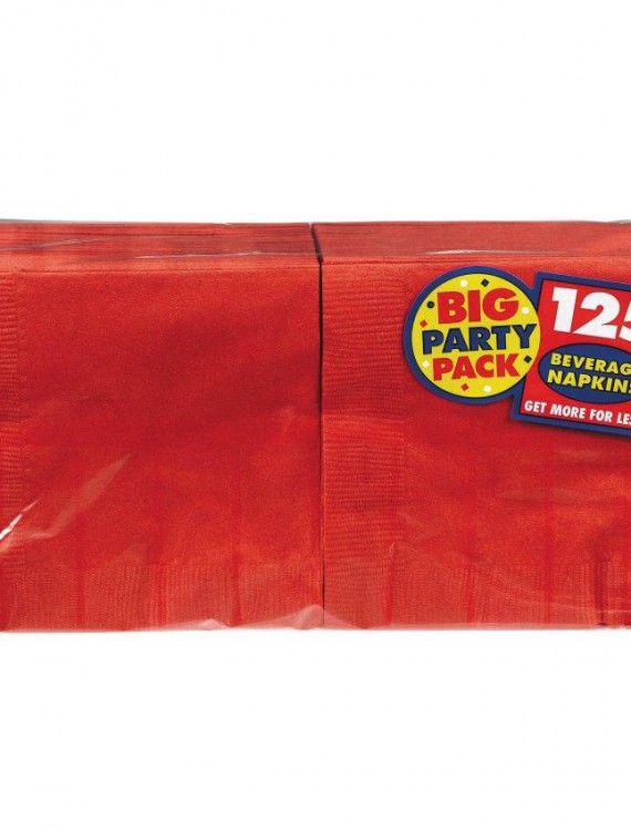 Apple Red Big Party Pack - Beverage Napkins (125 count)