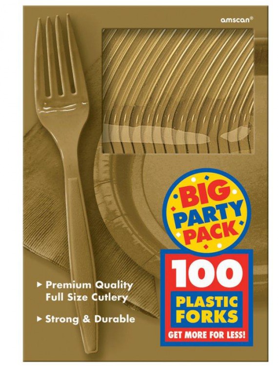 Gold Big Party Pack - Forks (100 count)