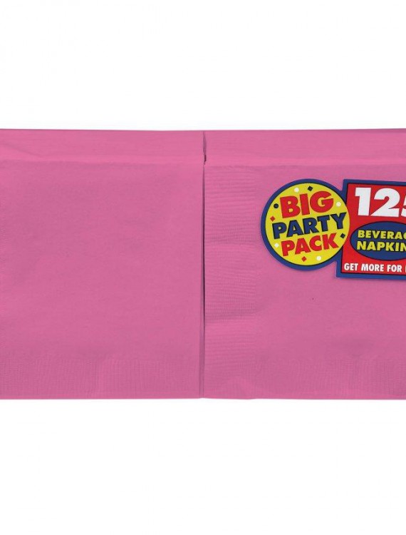 Bright Pink Big Party Pack - Beverage Napkins (125 count)