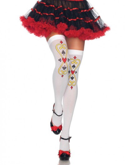 Follow Suit Playing Card Thigh Highs (Adult)