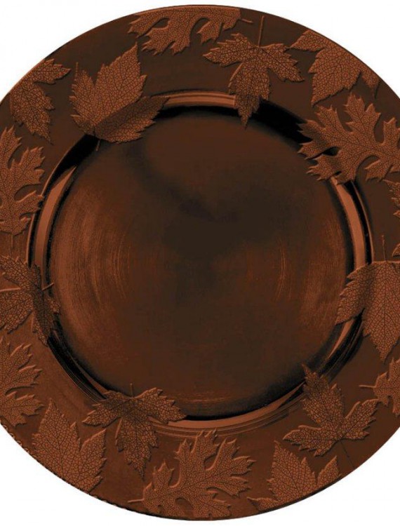 Round Embossed Charger - Brown