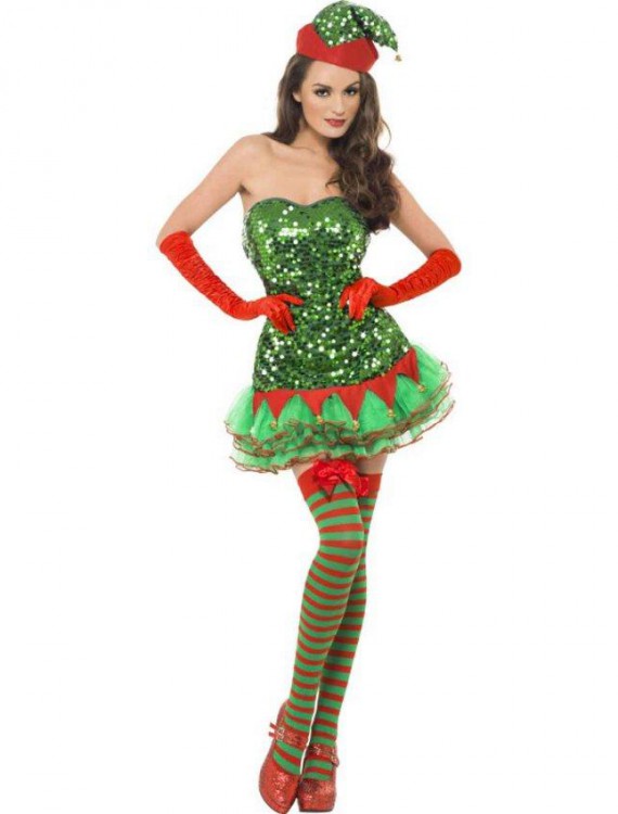 Fever Womens Sequin Elf Dress Costume