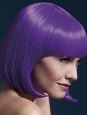 Fever Elise Short Neon Purple Wig With Bangs