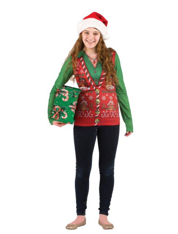 Ugly Sweater Vest Ladies Christmas Shirt